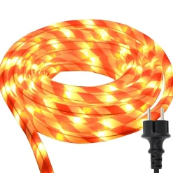 Luminaires-vidaXL Lumière en corde avec 120 LED Blanc chaud 5 m PVC blanc et rouge