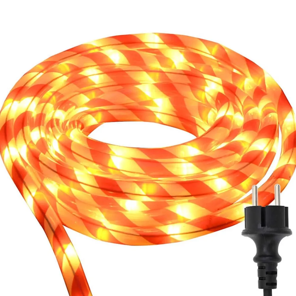 Luminaires-vidaXL Lumière en corde avec 120 LED Blanc chaud 5 m PVC blanc et rouge