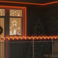 Luminaires-vidaXL Lumière en corde avec 120 LED Blanc chaud 5 m PVC blanc et rouge