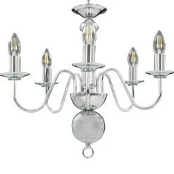 Luminaires-vidaXL Lustre é 5 ampoules E14 Argent