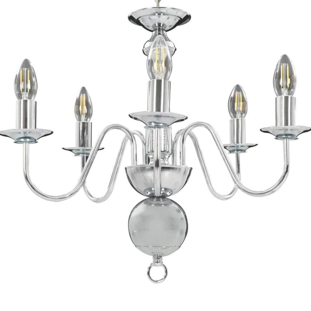 Luminaires-vidaXL Lustre é 5 ampoules E14 Argent