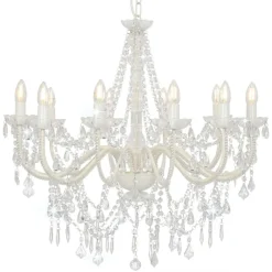 vidaXL Lustre avec perles 12 ampoules E14