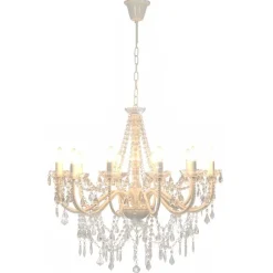 vidaXL Lustre avec perles 12 ampoules E14