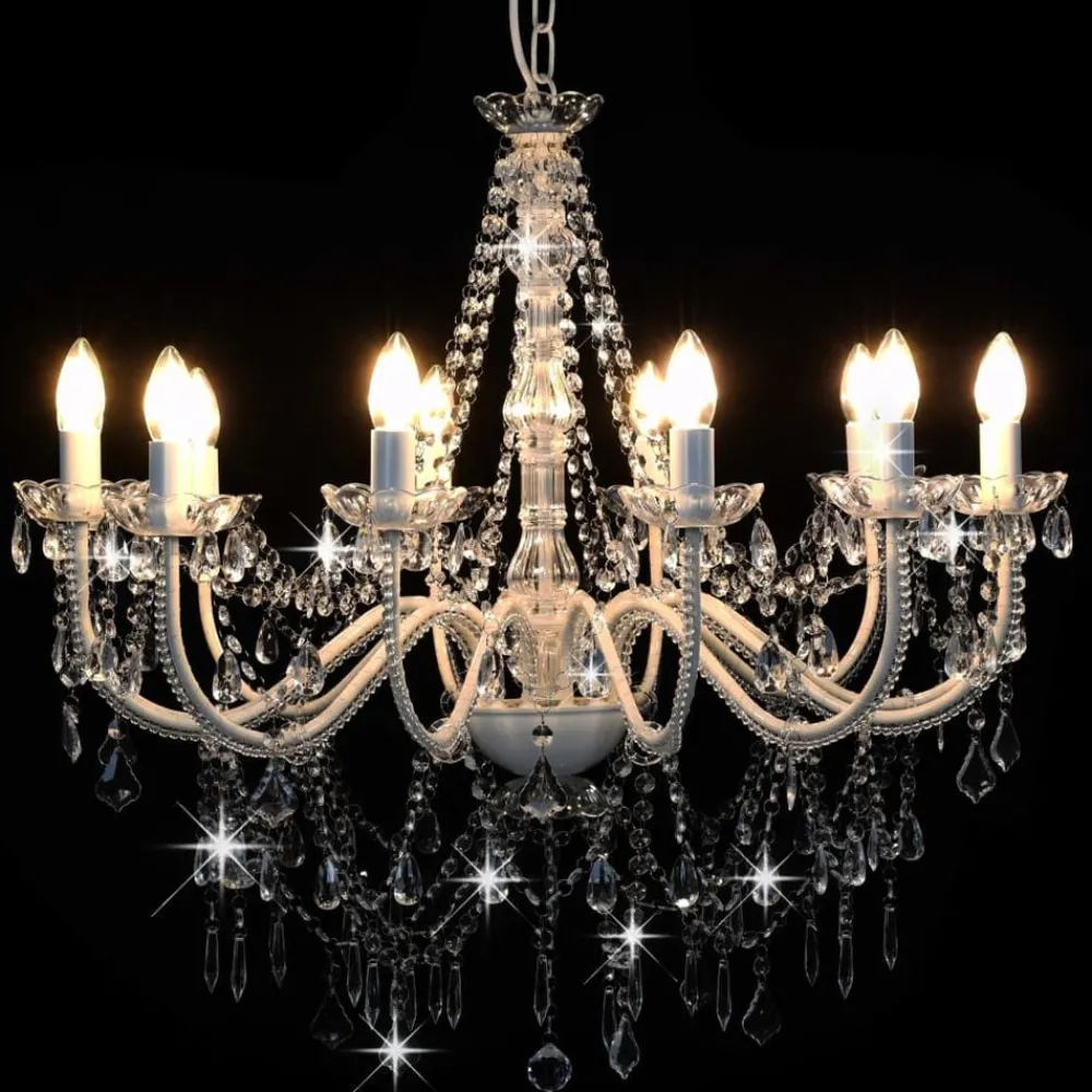 vidaXL Lustre avec perles 12 ampoules E14