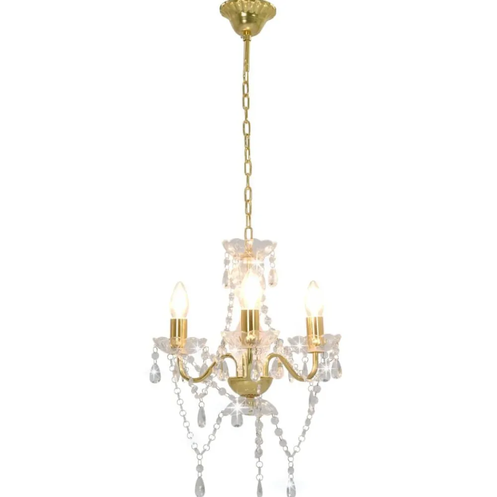 vidaXL Lustre avec perles Rond 3 x E14