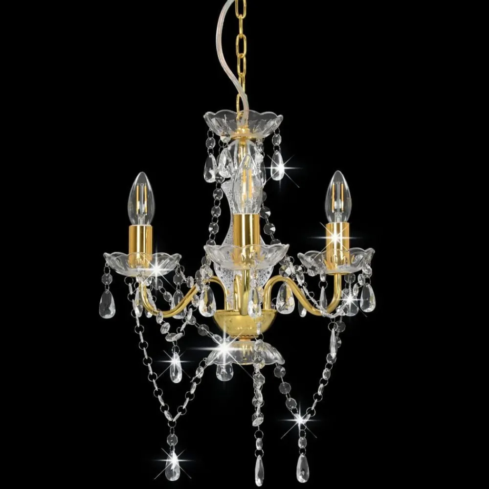 vidaXL Lustre avec perles Rond 3 x E14
