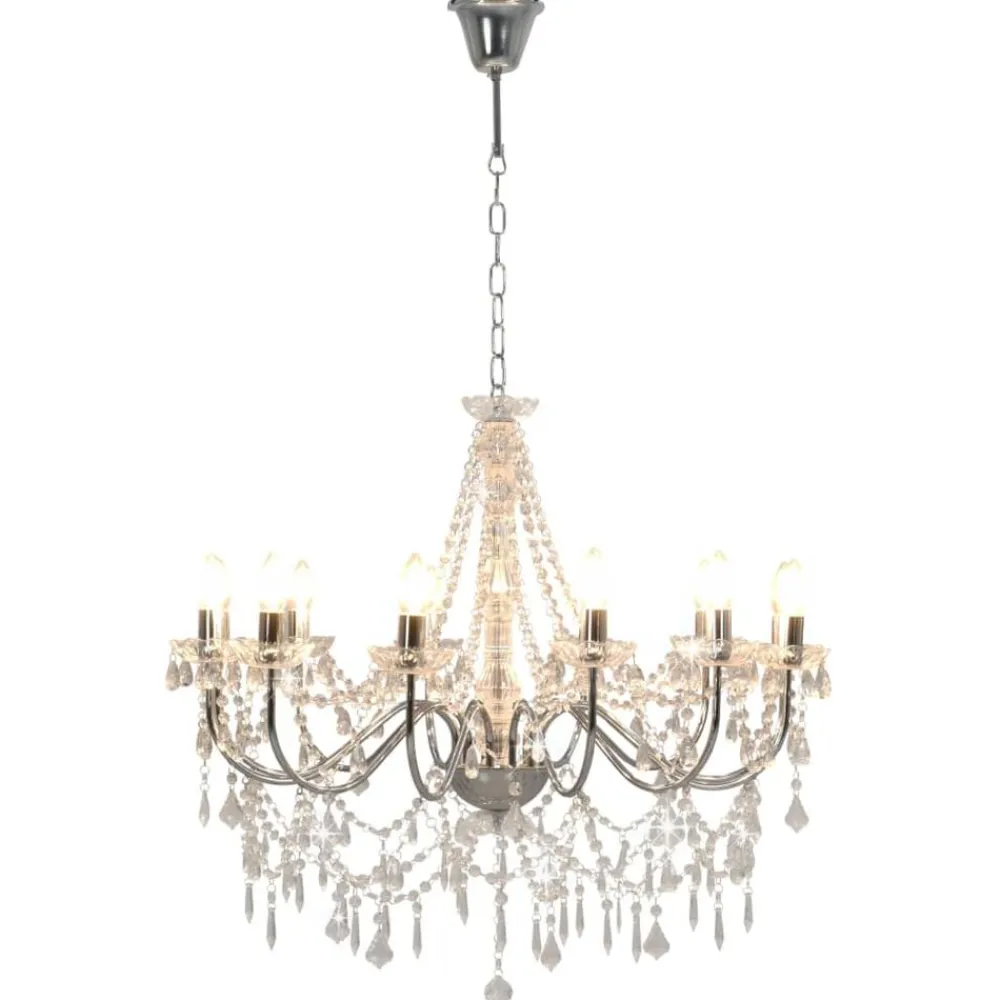 vidaXL Lustre avec perles é 12 ampoules E14