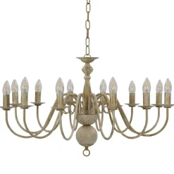 Luminaires-vidaXL Lustre antique 12 ampoules E14 Blanc