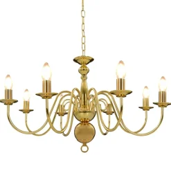 Luminaires-vidaXL Lustre 8 ampoules E14 Doré