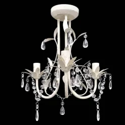 Luminaires-vidaXL Lustre suspendu à cristaux Blanc élégant