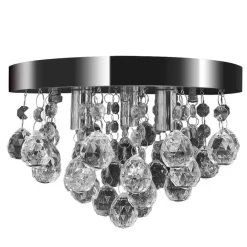 Luminaires-vidaXL Lustre suspendu Design de cristal Chrome