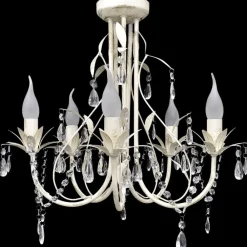 Luminaires-vidaXL Lustre suspendu en cristal 5 douilles d'ampoule