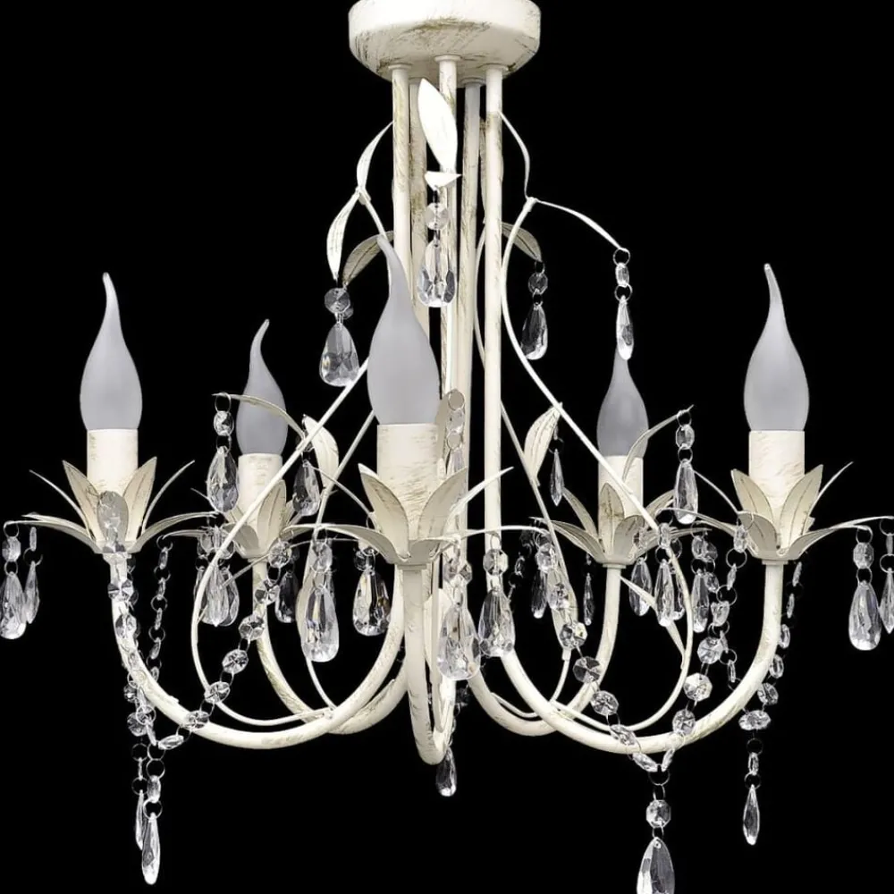 Luminaires-vidaXL Lustre suspendu en cristal 5 douilles d'ampoule