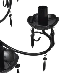 Luminaires-vidaXL Lustre suspendu Noir 6 douilles d'ampoule