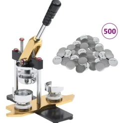vidaXL Machine à badges avec 500 pièces de bouton à épingle 58 mm