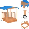 vidaXL Maison de jeu d'enfants et bac à sable Bois de sapin Bleu UV50