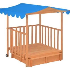 vidaXL Maison de jeu d'enfants et bac à sable Bois de sapin Bleu UV50