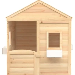 Jeux De Plein Air-vidaXL Maison de jeux et porte verrouillable/fleurs bois massif sapin Marron