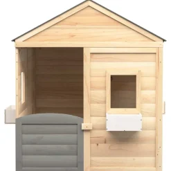 vidaXL Maison de jeux et porte verrouillable/fleurs bois massif sapin