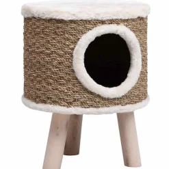 vidaXL Maison pour chat avec pieds en bois 41 cm Herbiers marins
