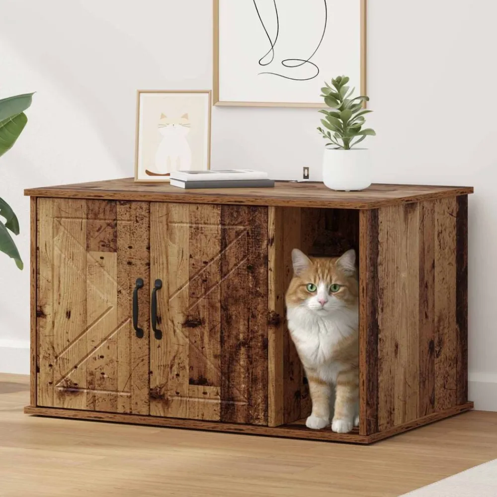 vidaXL Maison pour chat 85 x 55 x 50 cm Bois d'ingénierie