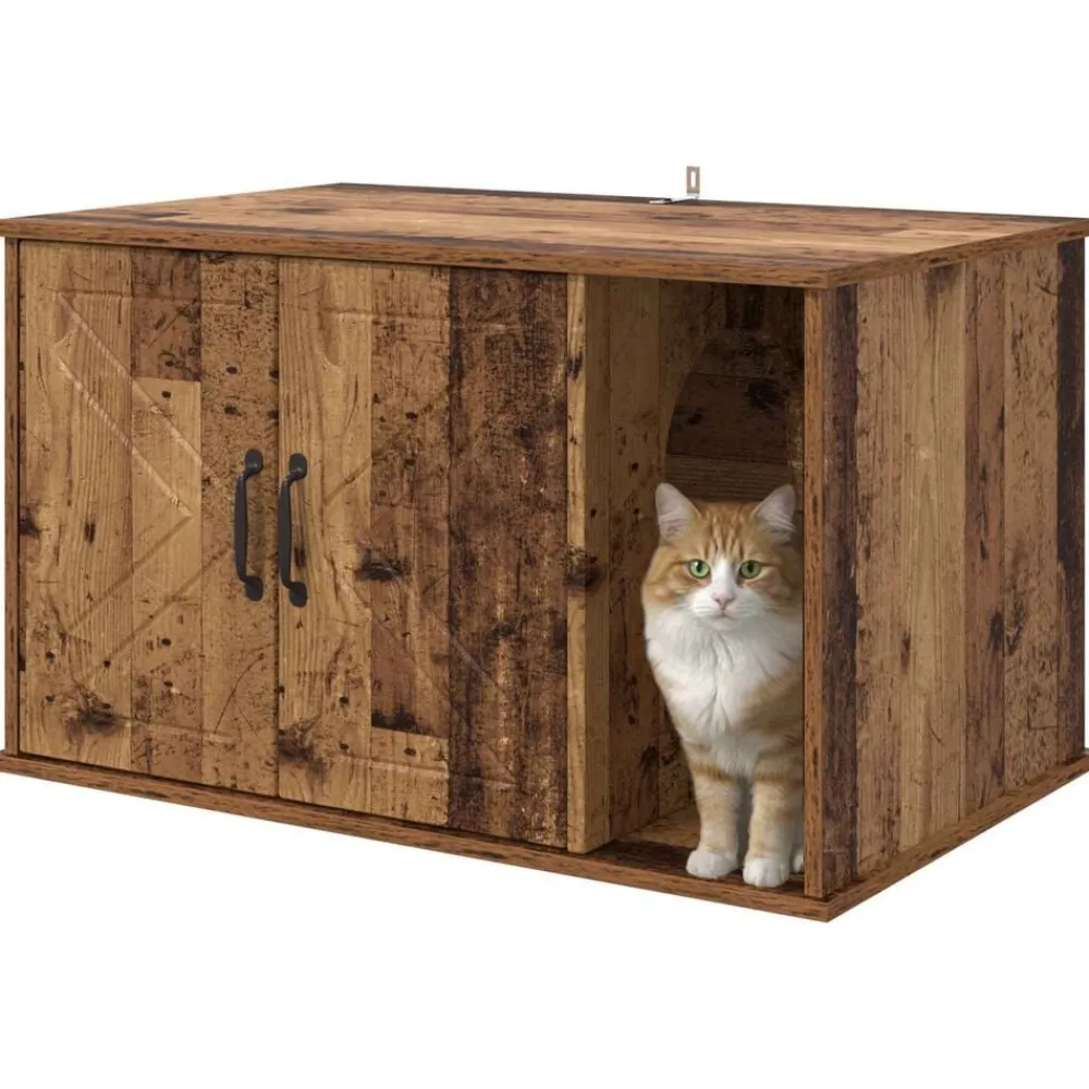 vidaXL Maison pour chat 85 x 55 x 50 cm Bois d'ingénierie