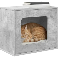 Articles Pour Animaux De Compagnie-vidaXL Maison pour chat Béton 51 x 30 x 42,5 cm Bois d'ingénierie Gris béton