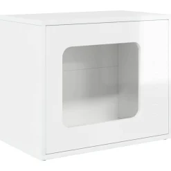 Articles Pour Animaux De Compagnie-vidaXL Maison pour chat 51 x 30 x 42,5 cm Blanc brillant