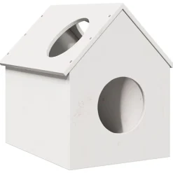 Articles Pour Animaux De Compagnie-vidaXL Maison pour chat 41x50x50 cm bois de pin massif Blanc