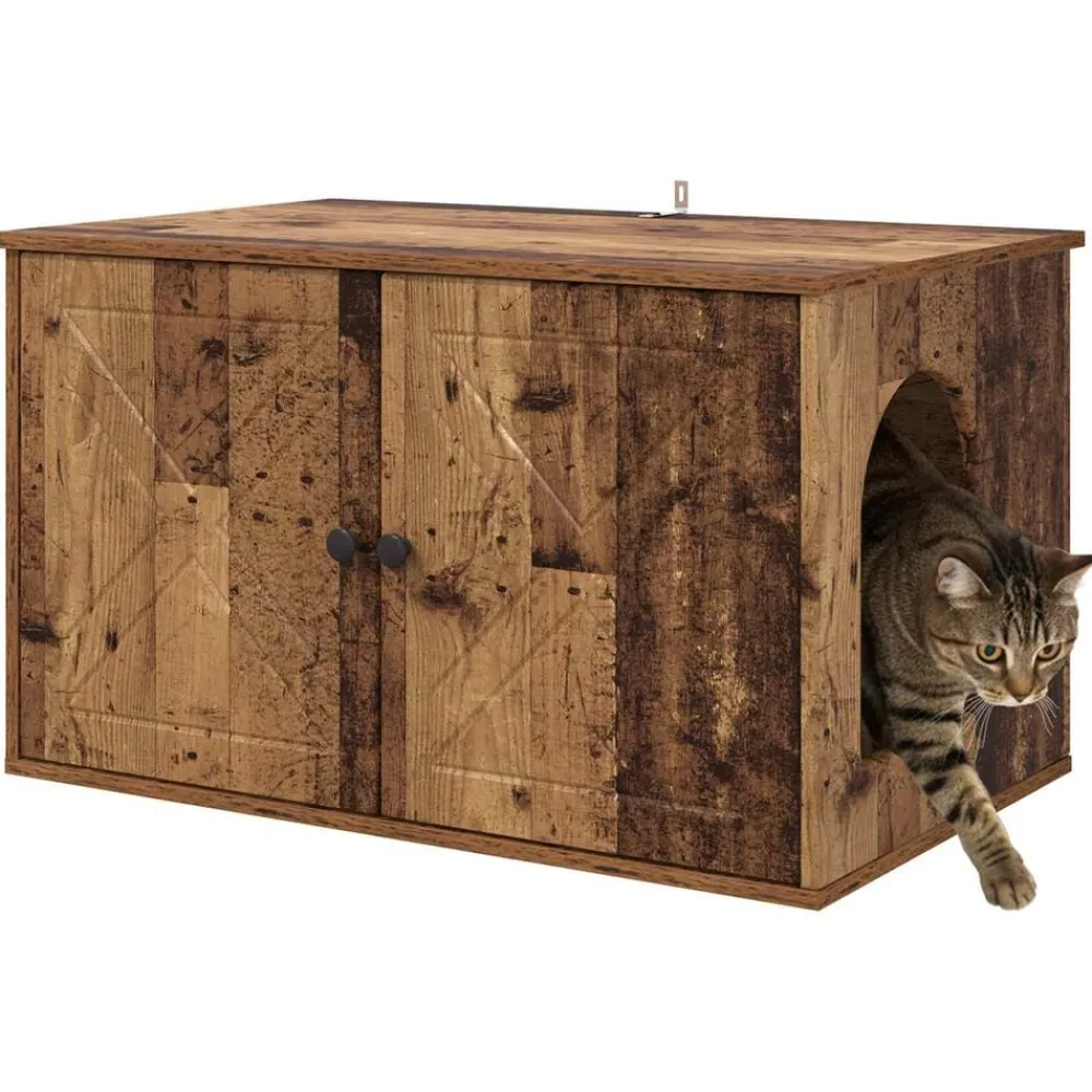 vidaXL Maison pour chat 85 x 55 x 50 cm Bois d'ingénierie