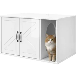 Articles Pour Animaux De Compagnie-vidaXL Maison pour chat 85 x 55 x 50 cm Blanc brillant