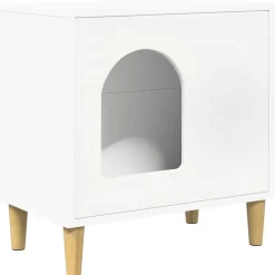 Articles Pour Animaux De Compagnie-vidaXL Maison pour chat 51 x 30 x 52 cm Bois d'ingénierie Blanc
