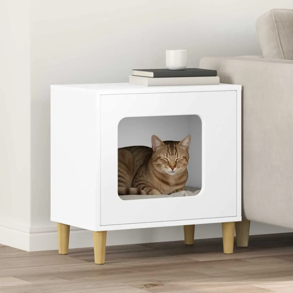 vidaXL Maison pour chat 51 x 30 x 52 cm Bois d'ingénierie