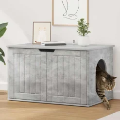 vidaXL Maison pour chat Béton 85 x 55 x 50,5 cm Bois d'ingénierie
