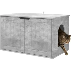 vidaXL Maison pour chat Béton 85 x 55 x 50,5 cm Bois d'ingénierie