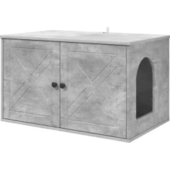 vidaXL Maison pour chat Béton 85 x 55 x 50 cm Bois d'ingénierie
