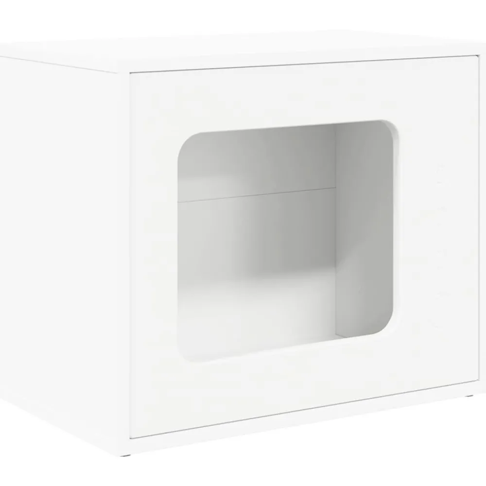 Articles Pour Animaux De Compagnie-vidaXL Maison pour chat 51 x 30 x 42 cm Bois d'ingénierie Blanc