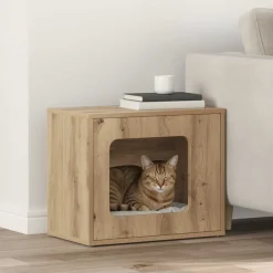 vidaXL Maison pour chat Chêne artisan 51 x 30 x 42,5 cm