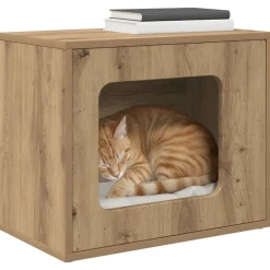 vidaXL Maison pour chat Chêne artisan 51 x 30 x 42,5 cm