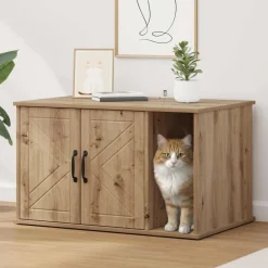 vidaXL Maison pour chat Chêne artisan 85 x 55 x 50 cm