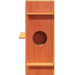 Articles Pour Animaux De Compagnie-vidaXL Maison pour chat cire marron 43x43x90 cm bois de pin massif Marron cire