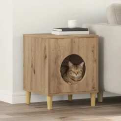 vidaXL Maison pour chat Chêne artisan 42,5 x 40 x 53 cm
