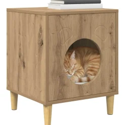 vidaXL Maison pour chat Chêne artisan 42,5 x 40 x 53 cm