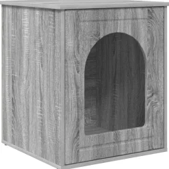 Articles Pour Animaux De Compagnie-vidaXL Maison pour chat Gris Sonoma 53 x 52 x 62 cm Bois d'ingénierie Sonoma gris
