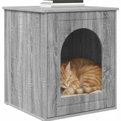 Articles Pour Animaux De Compagnie-vidaXL Maison pour chat Gris Sonoma 53 x 52 x 62 cm Bois d'ingénierie Sonoma gris