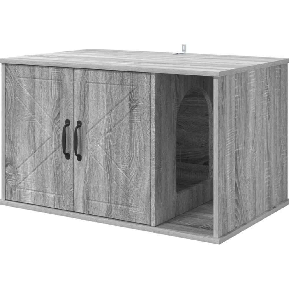 vidaXL Maison pour chat Gris Sonoma 85 x 55 x 50 cm Bois d'ingénierie