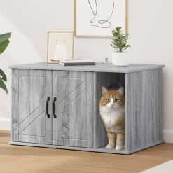 vidaXL Maison pour chat Gris Sonoma 85 x 55 x 50 cm Bois d'ingénierie