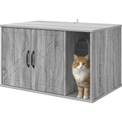 vidaXL Maison pour chat Gris Sonoma 85 x 55 x 50 cm Bois d'ingénierie