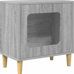 Articles Pour Animaux De Compagnie-vidaXL Maison pour chat Gris Sonoma 51 x 30 x 52 cm Bois d'ingénierie Sonoma gris
