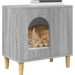 vidaXL Maison pour chat Gris Sonoma 51 x 30 x 52 cm Bois d'ingénierie